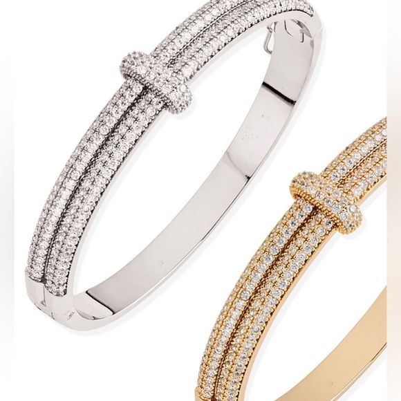 🔥 NWT HOT DESIGNER INSPIRED PROSECCO BRACELET SILVER MICRO PAVED BRACELET - Picture 3 of 12